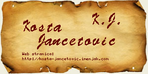 Kosta Jančetović vizit kartica